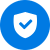 The Microsoft security shield logo on a blue background, incorporating elements of a kids debit card design.