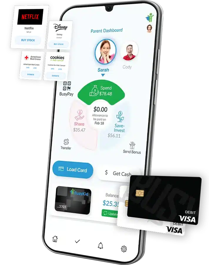 Netflix has introduced a new feature to their app called the Busykid kids debit card. This innovative addition allows parents to easily manage and monitor their child's spending habits while also providing them with a cool and